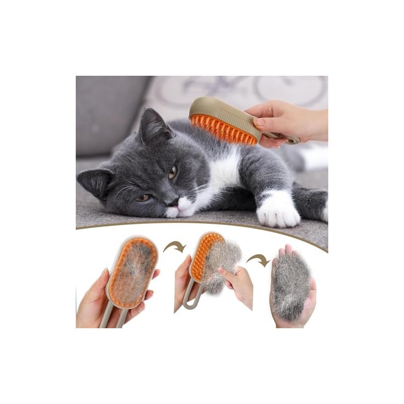 Cepillo para Perros y Gatos,Cepillo De Vapor 3 En 1,Para