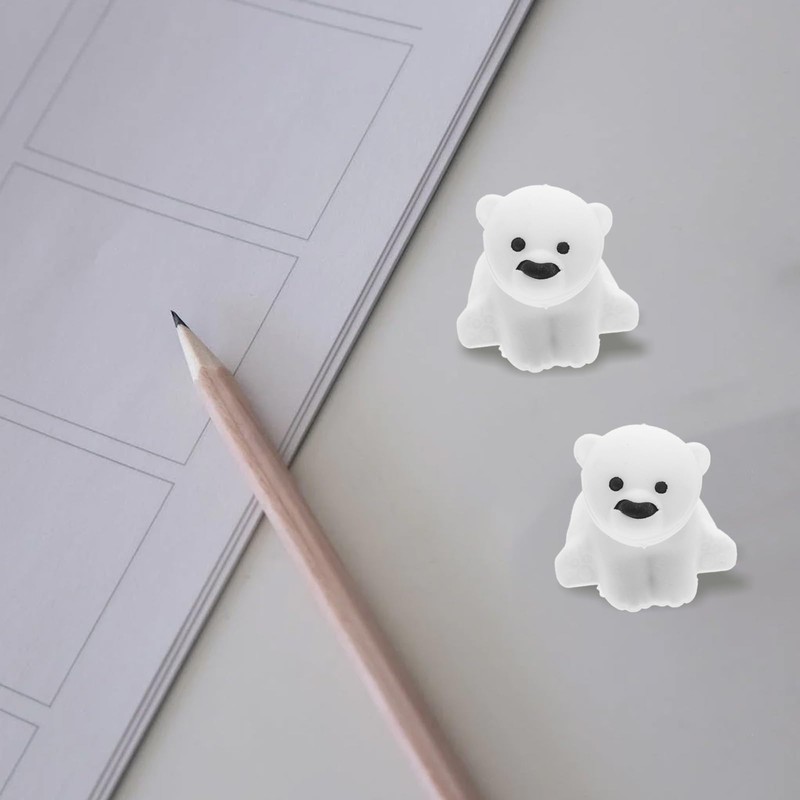 Operitacx Pack of 40 Polar Bear Erasers, Pencil Erasers, Animal