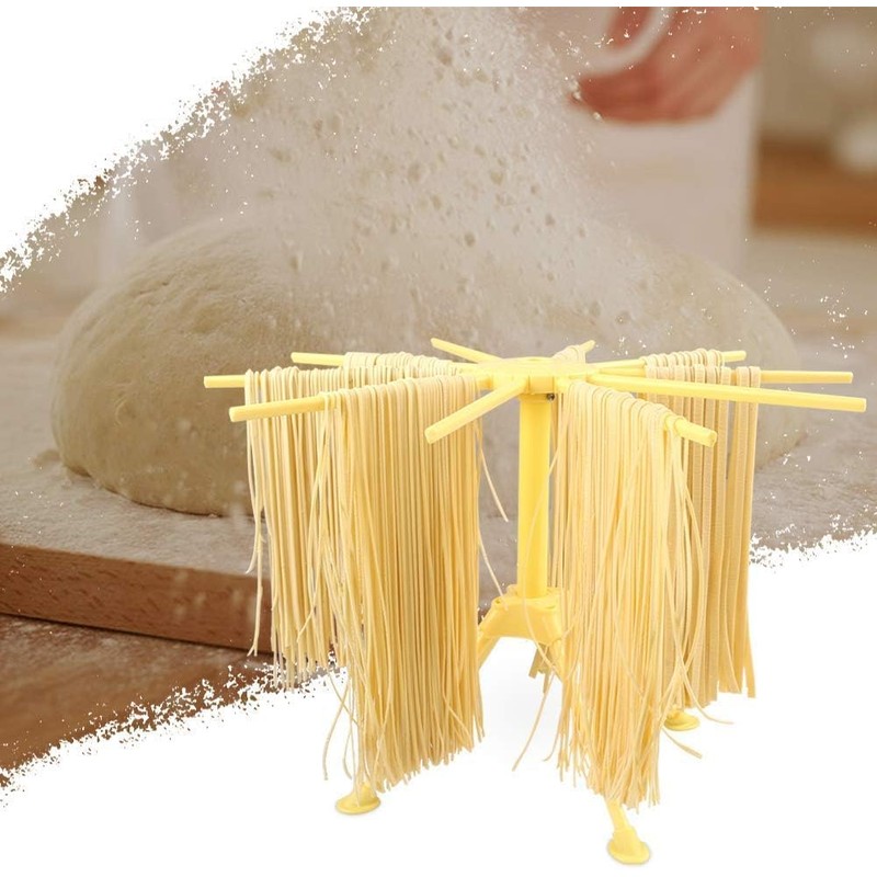 Dutingmo Pasta Dryer, Pasta Dryer with 10 Extendable Rungs, Integrated