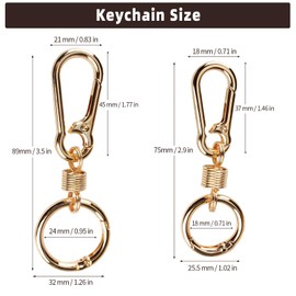 Zipper Clips Anti Theft, 6 Pcs Zipper Locks for Backpacks, Double Opening Antitheft Spring Carabiner Clasps for Travel Purse Luggage Suitcase Handbags Keys(Gold)