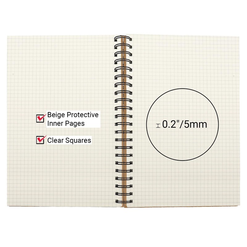 Yarotm Notebook A4 Squared - Notebook A4 Spiral Bound 21