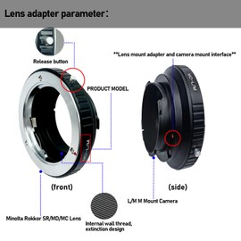 MD-LM Lens Adapter Ring for Minolta MD MC Lenses Compatible with Leica M1, M2, M3, M4, M5, M6, M7, M8, MP3 Cameras, Epson R-D1, Minolta CL, GXR, RF&35 RF.MD to L/M Lens Adapter