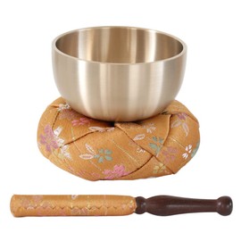 Namukuma-chan Workshop Sakura Pattern Japanese Orin Set, Rin + Lynn Bar + Futon 3.0 Size (Diameter 9 cm) 002. Gold