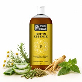 Biotin Essence Shampoo - Beauty Freedom - 480ml - Shampoo Sin Sal - Con Vitamina E, Cola De Caballo, Biotina,Aloe Vera Y Aceite De Romero - Unisex -  