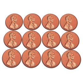 Novel Merk American Penny Coin – Dollar Currency Circle Teacher Decorations Small Refrigerator Magnet Set Miniature Design (12 Penny)