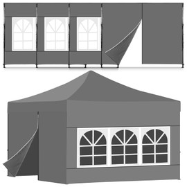 4 Pcs Pop up Canopy Sidewalls for 10x10 Frame, Grey