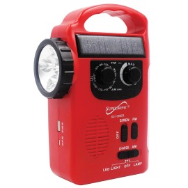 Supersonic® SUPERSONIC SC-1095ER 5-Way Emergency Solar/Hand Crank Radio with Flashlight