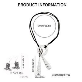 JMYP 3PCS Boho Black Suede Choker Necklace,Earring Kit,Unique Trendy Layered Leather Y Necklaces Western Jewelry For Women