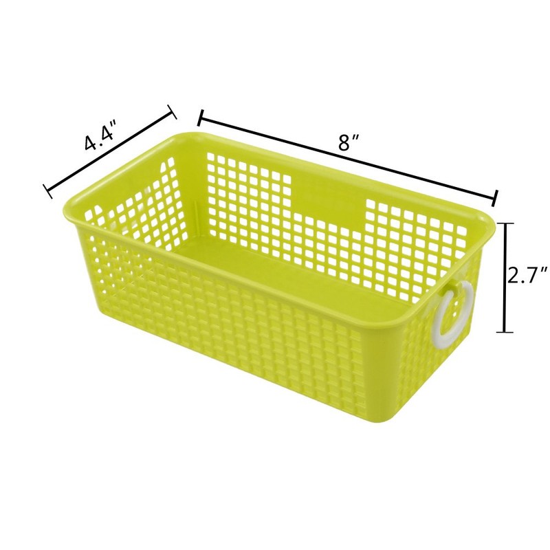 Kekow Small Plastic Storage Baskets, Office Supply Basket with Little
