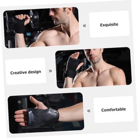 Sosoport 1 Pair Non Slip Palm Pad Sports Gloves with Wrist Straps for Gym Training Comfortable Grip for Weightlifting Pull Ups Outdoor Sports