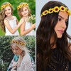 Lofruiin Women's Bohemian Sunflower Headband 60s Hippie Band Daisy Hairband