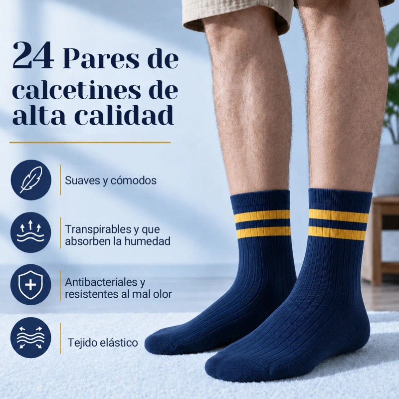 24pcs Calcetines Para Hombre Mujer Correr Atleticos Largas