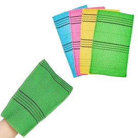 DFsucces Akasuri Mittens, Set of 4, Akasuri Gloves, Korean Style Mittens, Towels, Scrubbing Mittens, Reusable Use, Bath Goods, Unisex