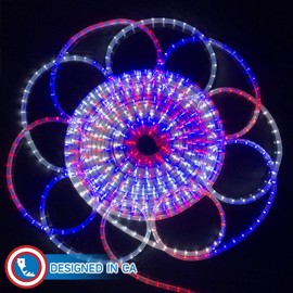 Russell Decor Patriotic Rope Lights Red White Blue for Independence Day 4th of July Memorial Day Veterans Day and Christmas Decoration (200 Feet)