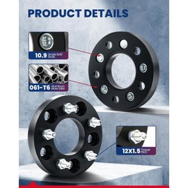 KAX 6x5.5 Wheel Spacers,3 inch 6 Lug Centric Wheel Spacers fit for Tacoma, 4Runner, FJ Crui-ser, Tundra, GX460, Sequoia, GX470 with M12x1.5 Studs 108mm Hub Bore,2Pcs
