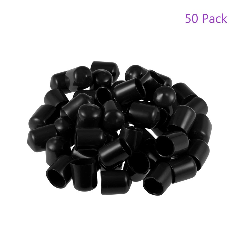 DMiotech 50 Pack 5/8" ID Black Screw Thread Protectors Rubber