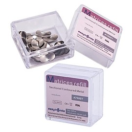 SNAWOP Bandas de matriz dental de 50 μm para matrices de metal contorneadas seccionales interproximales de 50 piezas de sistema de matriz suave (mediano)