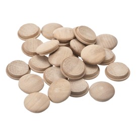 sourcing map Wooden Plugs, 25 Pieces 25 x 20 mm - Beech Wood Button Plugs, Screw Hole Covers, Decorative Wood Cover for Stair Chairs, Furniture and Woodwork