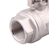 DERNORD Stainless Steel 304 Ball Valve, 2-Piece Full Port Heavy