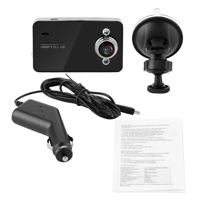K6000 2.7 Inch HD 1080P Car Video Camera Driving Recorder