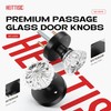 Heittis1 Pack Crystal Door Knobs Interior,Round Passage Glass Door Knob