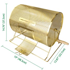 YH Poker Yuanhe Deluxe Medium Size Brass Plated Raffle Drawing Ticket Drum Holds 5000 Drawing Tickets Spinning Lottery