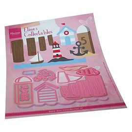 Marianne Design COL1497 Collectables Beach for Detailed Cutting Dies and Embossing Details in Paper Crafts, Pink, One Size, 12 Piece
