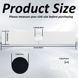 KUAOOAUK Faucet Mat for Kitchen Sink, Diatomaceous Earth Fast Drying Sink Splash Guard, Super Absorbent Stone Tray, Faucet Splash Guard for Bathroom Counter (White, 23.6 x 3.9 Inch)