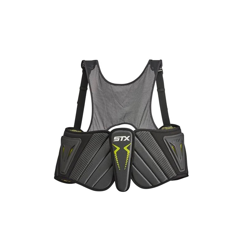 STX Stallion 200 Lacrosse Rib Pad, Black/Grey, Medium