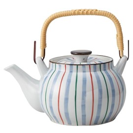 TAMAKI T-930588 Japanese Pot, No. 6 Earthenware, Three Color Tokusa, 7.9 x 5.7 x 4.3 inches (20 x 14.5 x 11 cm)