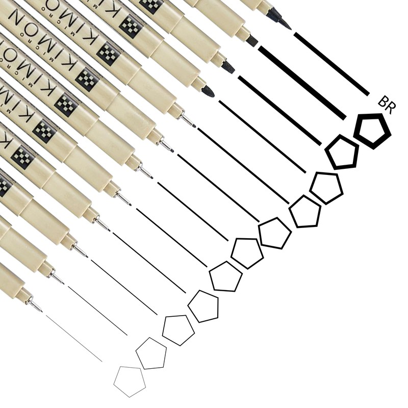 Vxcbad Pack of 12 Fineliner Black Ink Pens, Drawing Pens