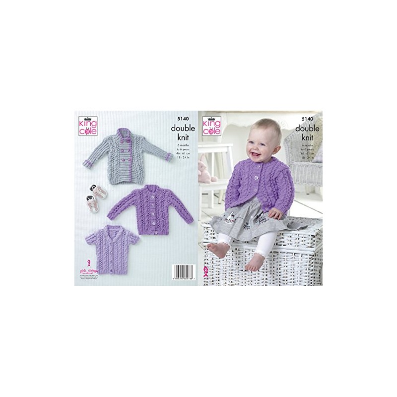 King Cole 5140 Knitting Pattern Baby Child Cardigans Big Value