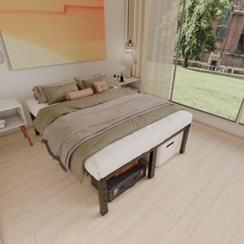 HOBINCHE 14 Inch Metal King Size Bed Frame No Box Spring Needed - Easy Assembly Heavy Duty Noise Free Narrow Bedframes - Double Black Basic Steel Slats Platform with Storage