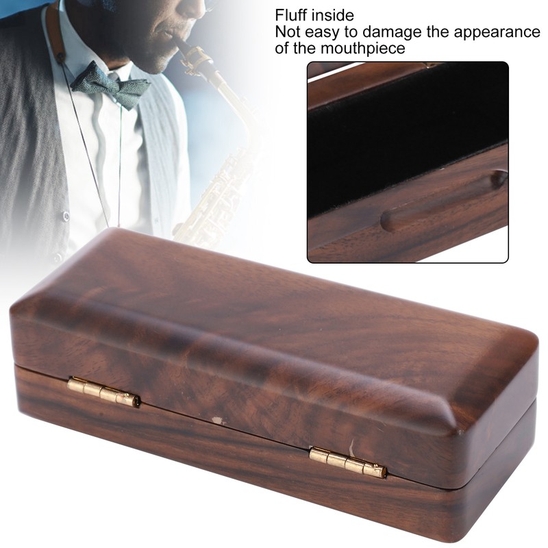 Solid Wood Mouthpiece Case Box Portable Storage for Sax Musical
