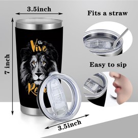 Christian Tumbler Christian Gifts For Men Dad Husband Christian Faith Jesus God Bible Verse Religious Gifts Stainless Steel Tumbler 20oz Inspirational Gifts for Women (Ele Vive Tumbler)