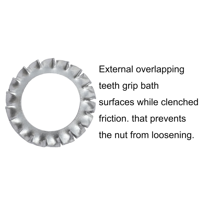 NACX M18 Stainless Steel External Tooth Star Lock Washers, External