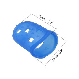 PATIKIL Finger Tips Anti Slip Fingertip Protector, 10 Pack 30mm Silicone Finger Guard for Paper Sorting Sewing Guitar Playing, Dark Blue XL Size