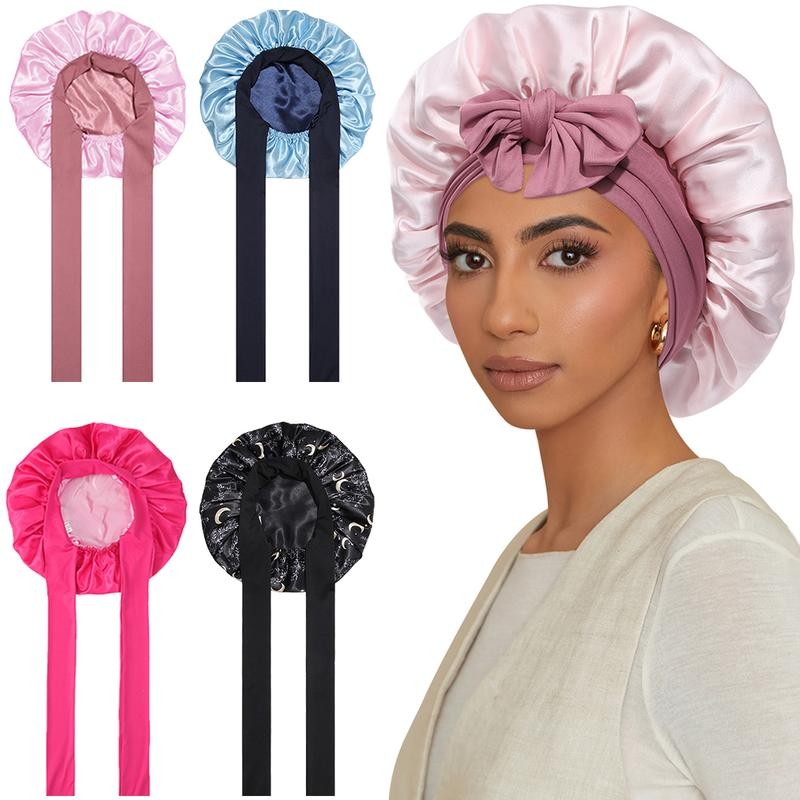 AWAYTR Satin Bonnet Silk Like Bonnets for Sleeping Sleep Cap