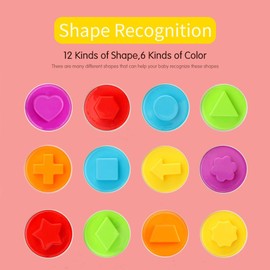 JoyGrow Matching Eggs 12 Pieces Montessori Eggs Toy Colour and Shape Recognition Sorter Puzzle Skills Learning Toy for Children and Toddlers for Easter Christmas Children's Day Birthday Gift