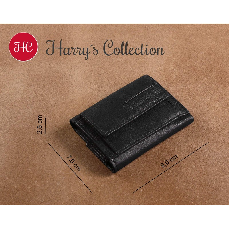 Harrys-Collection Women's Men's Small Handy Wallet Soft Nappa Leather RFID