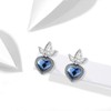 LOOVE Sterling Silver Crystal Heart Earrings for Women - Gemstone