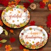 UROINEPA 50Pcs Thanksgiving Plates,12x10 Oval Fall Paper Plates Large Disposable