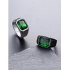 Bandmax Mens Stainless Steel Black Rings Size 13 Emerald Ring