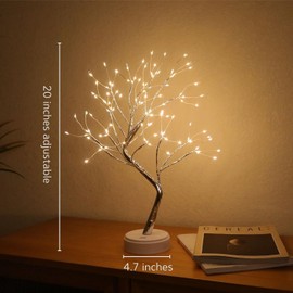Nakolulu Bonsai Tree Light for Room Decor,108 Led Fairy Light Spirit Tree, 20" Firefly Tree Lamp Battery and USB Operated, Lighted Tree for Gift, Decorations,Home,Bedroom (Warm White)