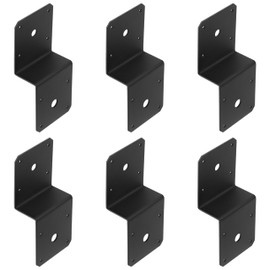 6 PCS Black Post to Beam Z Tie Plate,Deck Joist Tie Plate Fit 2x4 Cross Joist and 4x4 Post,13 Gauge Metal Joint Corner Brace for Roofing Trusses Wood Timber Connectors