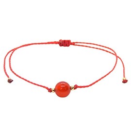 Juego de 3 Pulseras Libela Piedra Natural Cornalina en Hilo Encerado Ajustable