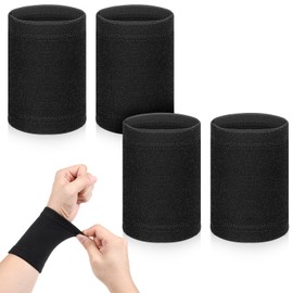 4PCS Wrist Compression Sleeve Soft Compression Wrist Sleeve Support Brace Wrist Bands Lightweight, Elastic Carpal Tunnel Wraps Protector for Fitness, Sport, Weightlifting, Typing