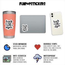 Teach Love Inspire Sticker – Inspirational Quote Vinyl Decal for Laptop, Phone, Tablet – 2.5 Inches, Vinyl Sticker for Motivational Decor and Personalization