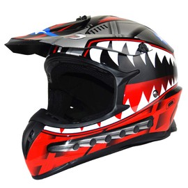 1Storm Adult Motocross Helmet BMX MX ATV Dirt Bike Downhill Mountain Bike Helmet Racing Style HKY_SC09S; Shark Red