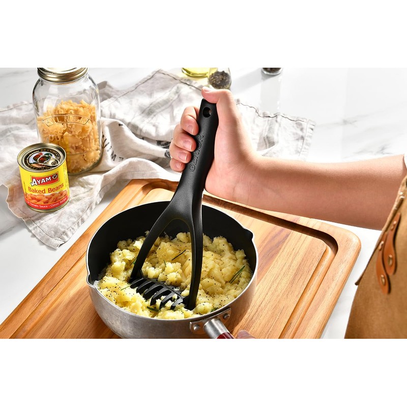 Plastic Potato Masher - Non-Scratch, Dishwasher Safe Tool for Mashed